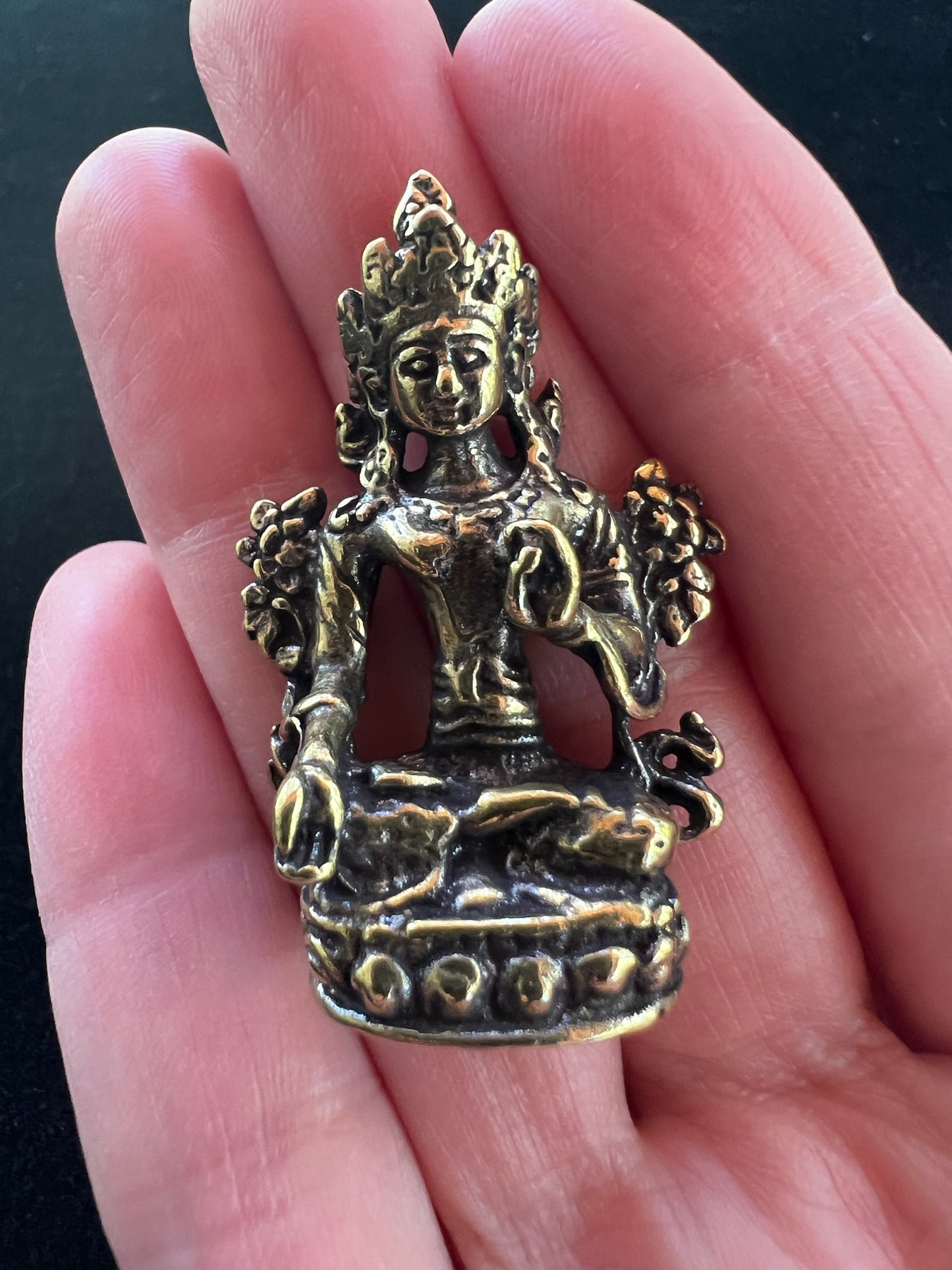 Small White Tara Statue | Handmade | 1.75 inches by 1 inches |