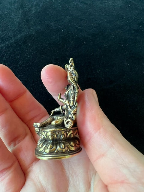 Estatua pequeña de lujo de Tara verde | Hecho a mano | 2,17 pulgadas | Dolmá