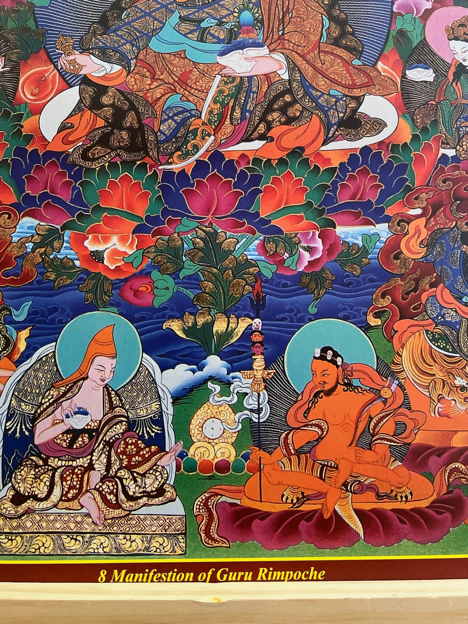 Eight Manifestations of Guru Rinpoche Poster | 17in x 25in | Nepal | Guru Padmasambhava | DISCOUNTED SECONDS