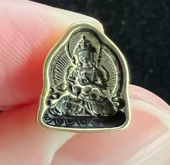 Tiny Buddha Tsa Tsa Charm | Metal | Approx 3/8in x 1/4in | Tibet | Mala Counter