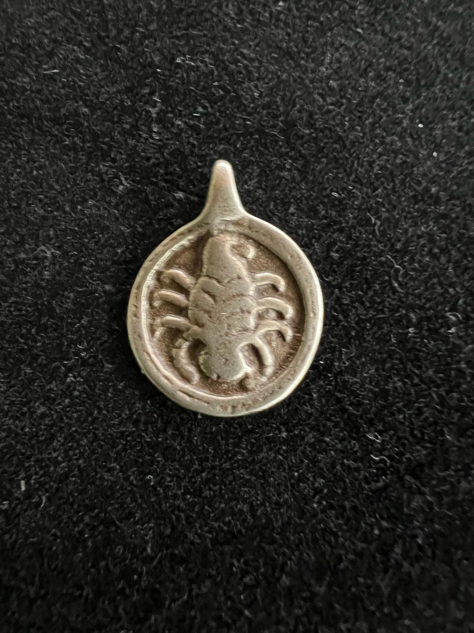 Tiny Scorpion Charm | Metal | Approx 3/4in Round | Tibet |