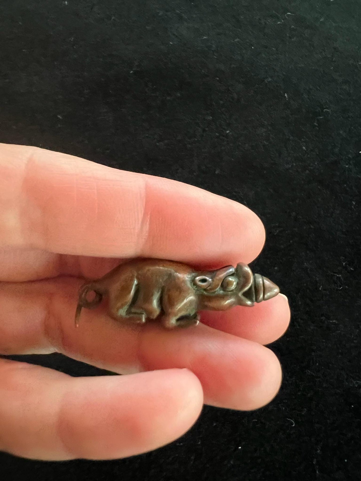 Jewel Spitting Mongoose Charm | Metal | Approx 1 1/2 inches Long | Tibet | Nehulay | 1 cord included