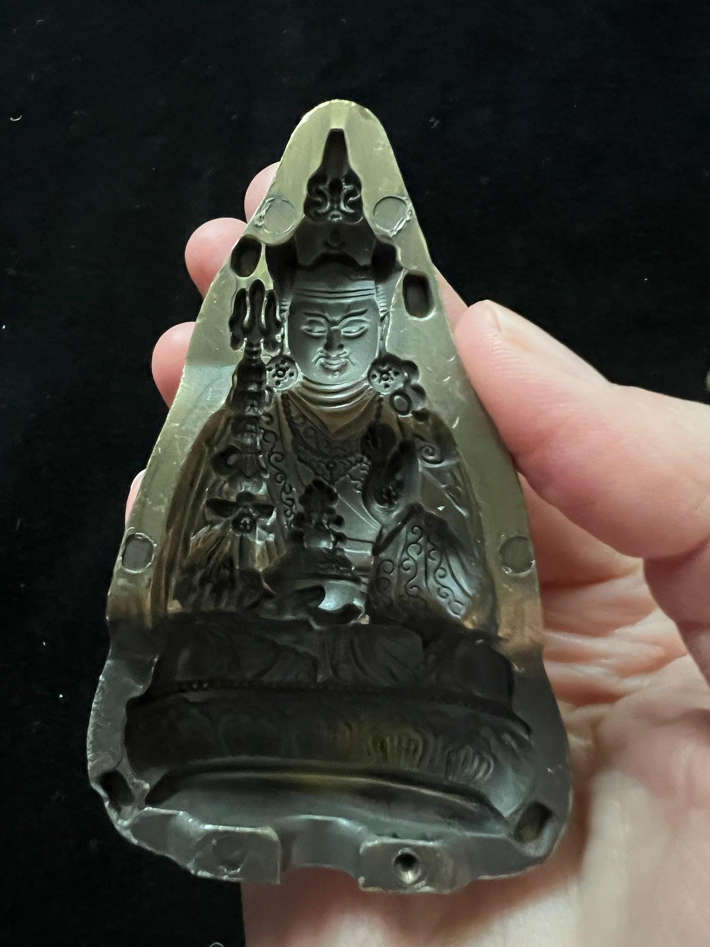 Guru Rinpoche Two Sided Tsa Tsa Mold | Metal Alloy | Approx 3 1/2 Inches | Guru Padmasambhava