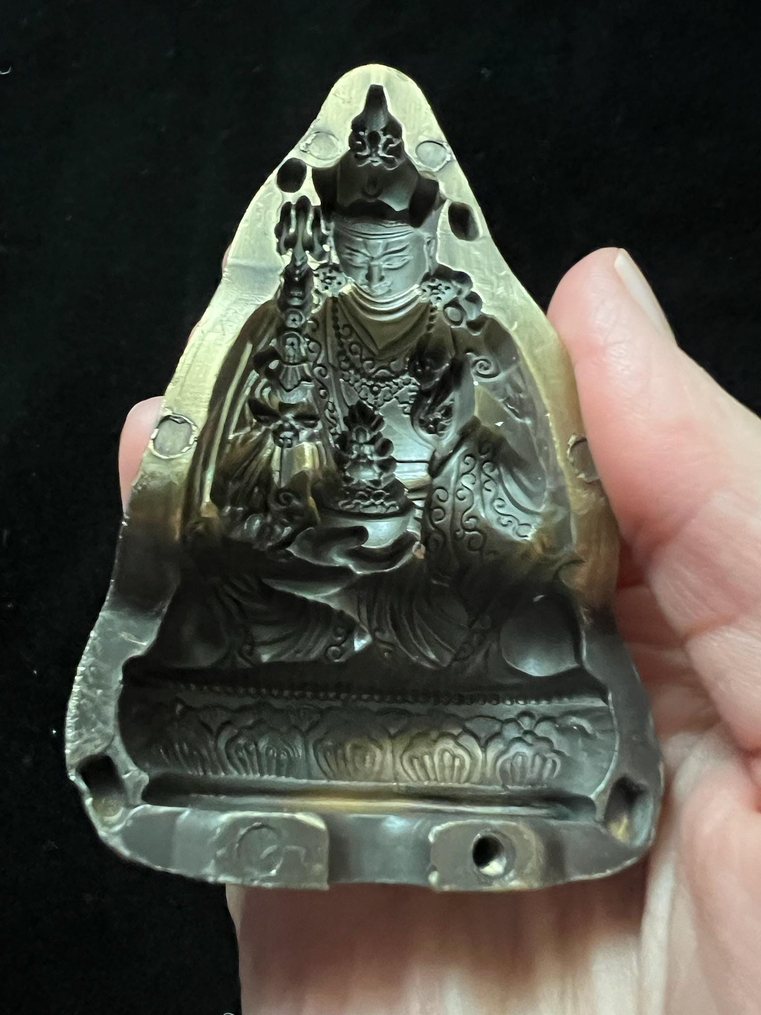 Guru Rinpoche Two Sided Tsa Tsa Mold | Metal Alloy | Approx 3 1/2 Inches | Guru Padmasambhava