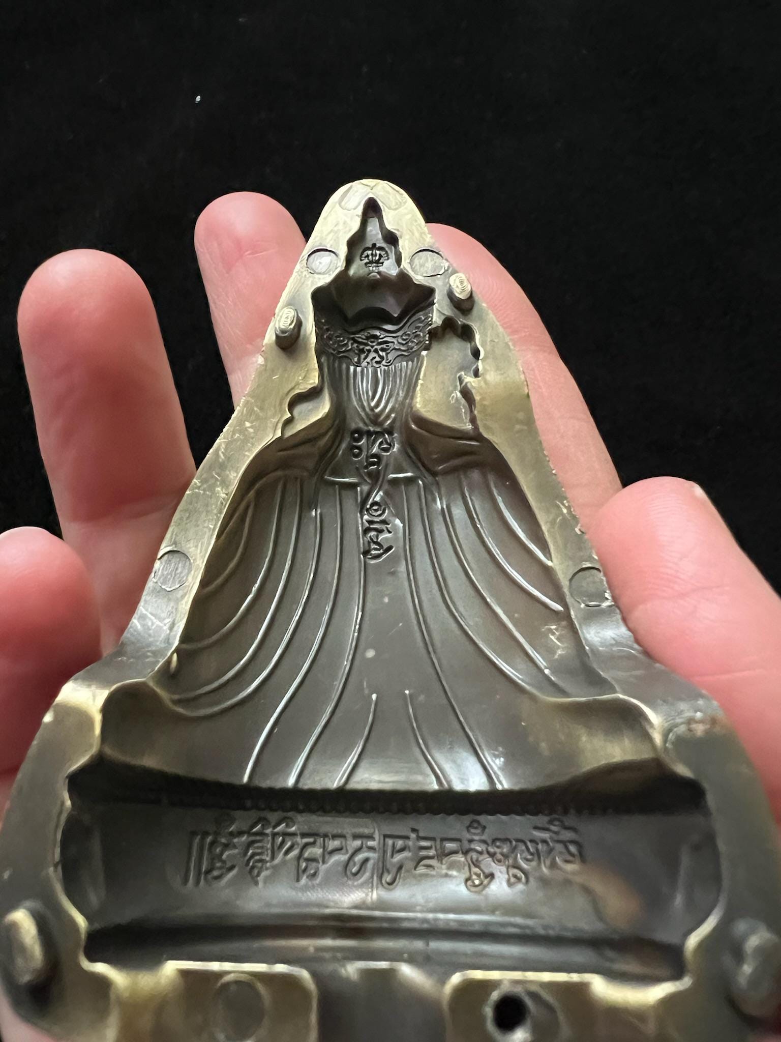 Guru Rinpoche Two Sided Tsa Tsa Mold | Metal Alloy | Approx 3 1/2 Inches | Guru Padmasambhava