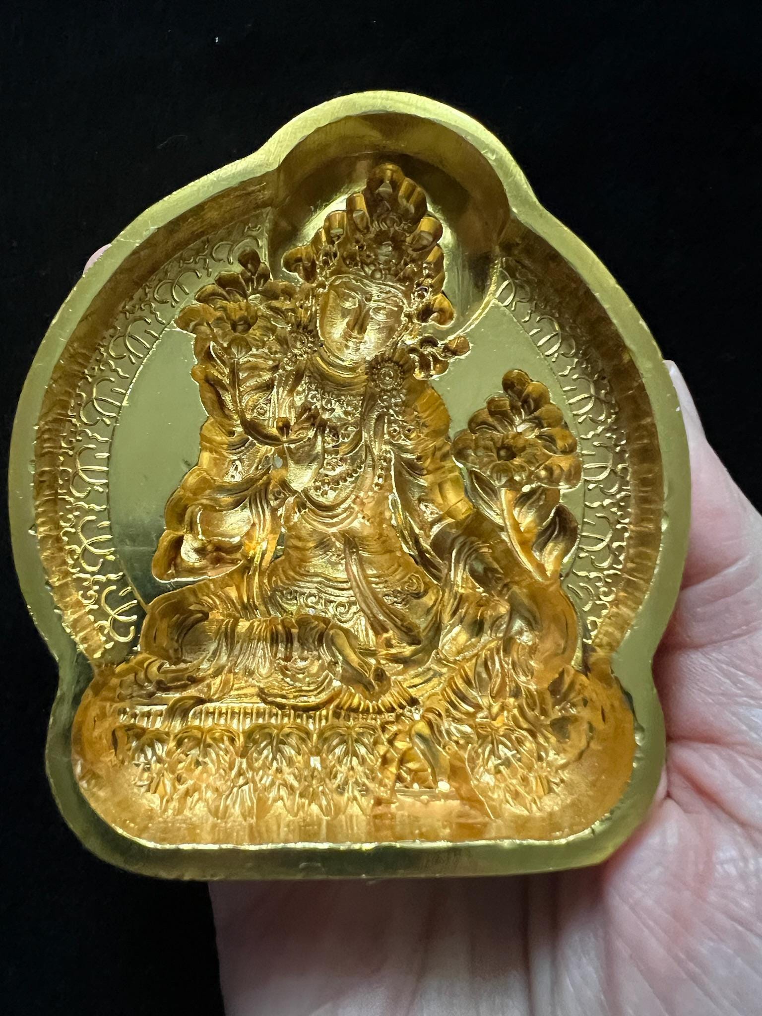 Green Tara Tsa Tsa Mold | Metal Alloy | Approx 3 1/2 Inches | Dolma