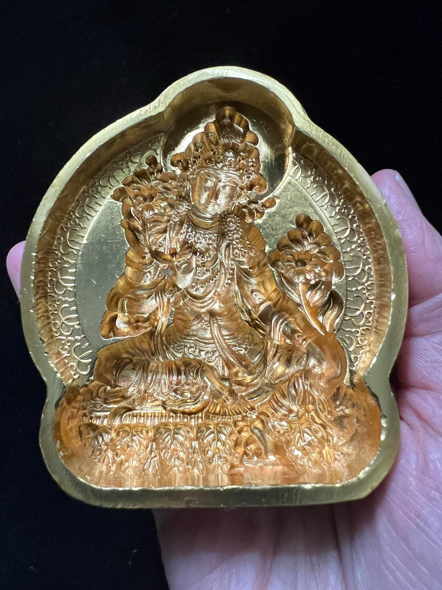 Green Tara Tsa Tsa Mold | Metal Alloy | Approx 3 1/2 Inches | Dolma