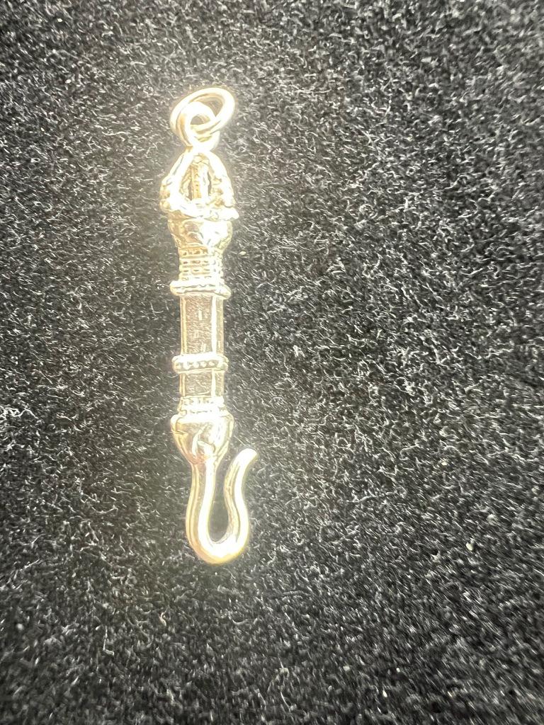 Silver Vajra Hook Pendant | 925 Sterling Silver | Approx. 1.25in | Magnetization | Pendant Only | Vajra Weapon | Kurukulle