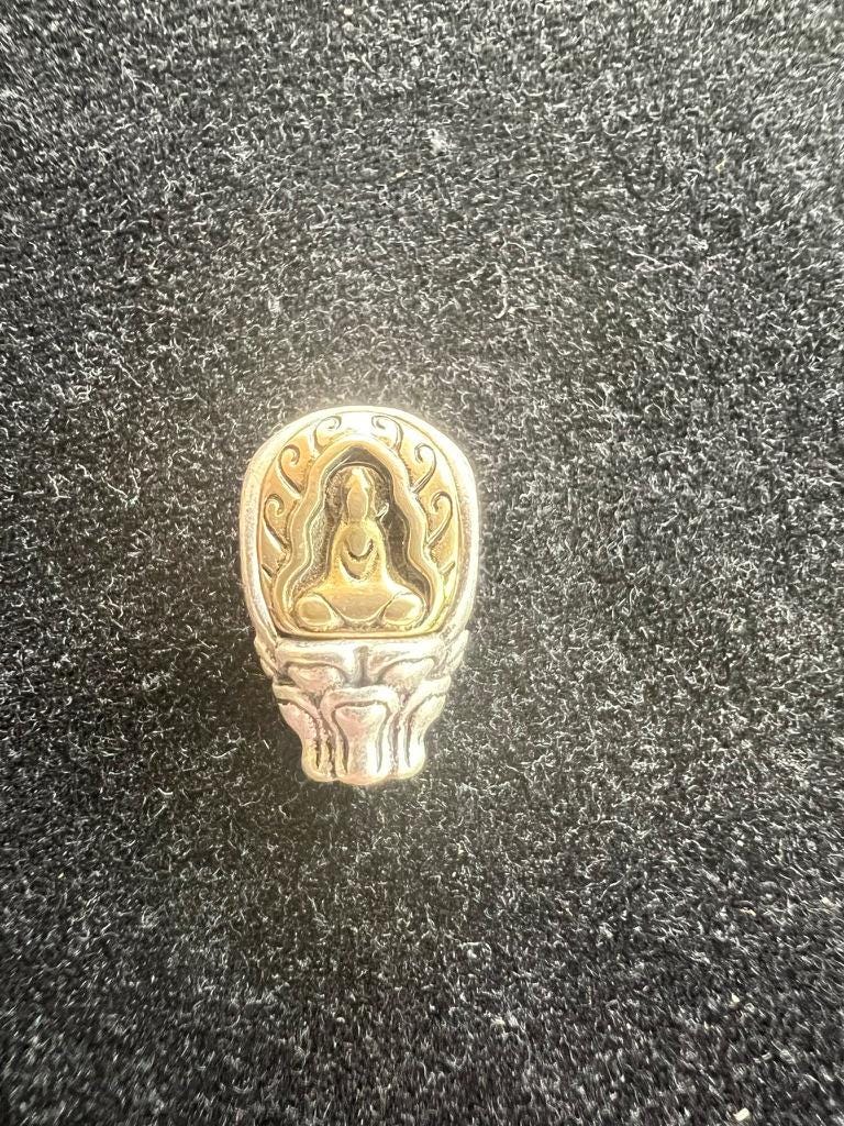 Buddha Guru Bead | Metal | Approx 3/4 inches Long by 1/2 inches Wide | Tibet