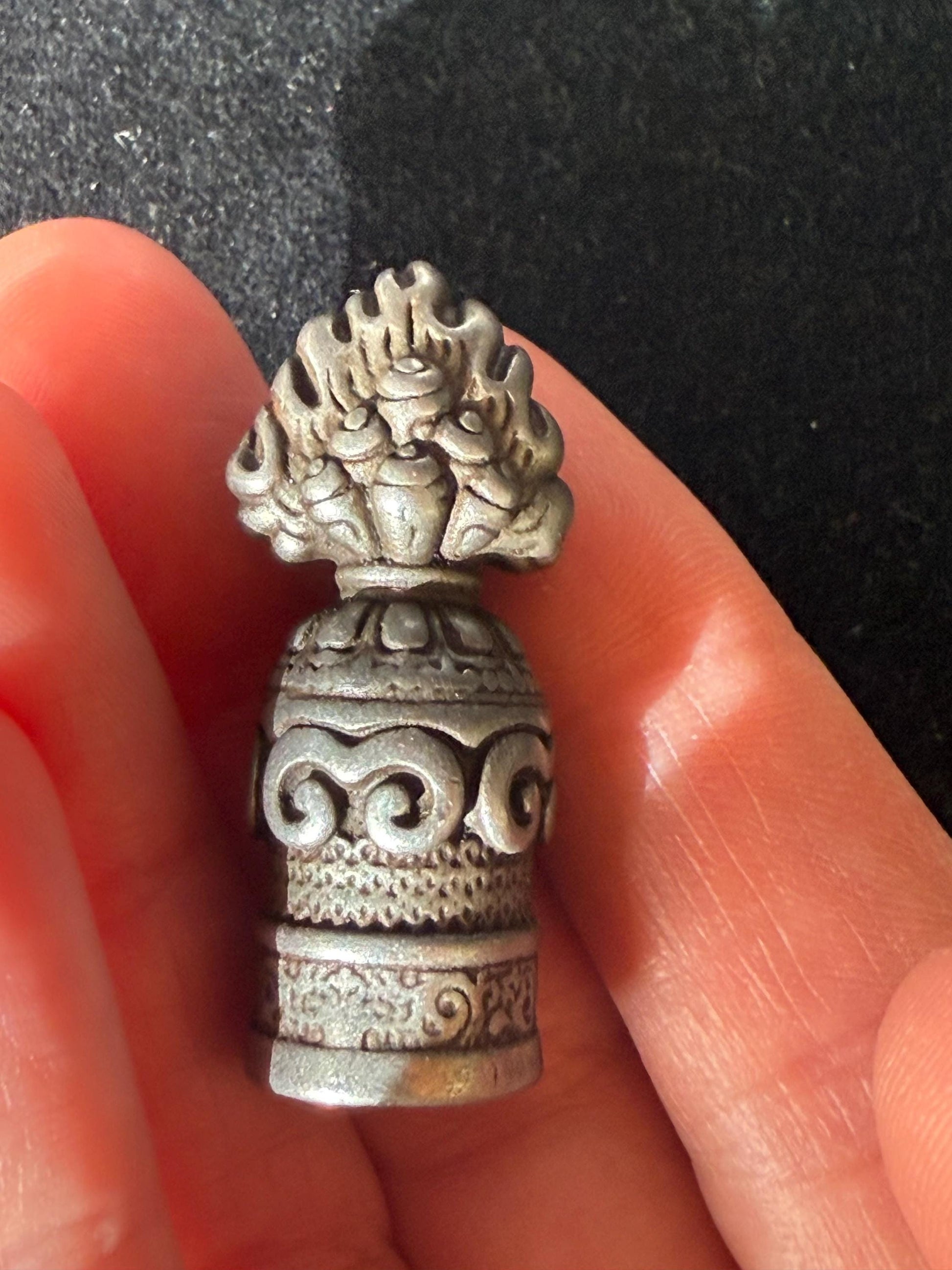 Tibetan Vajra Seal | Metal | Approx 1.5 inches Long by .5 inches Wide | Tibet