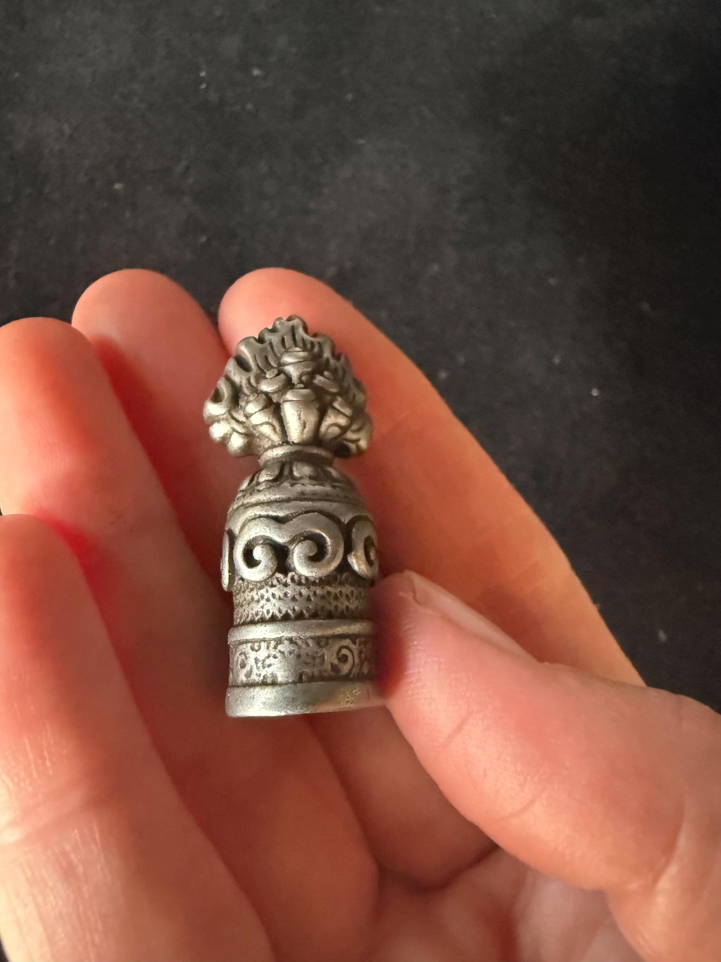 Tibetan Vajra Seal | Metal | Approx 1.5 inches Long by .5 inches Wide | Tibet