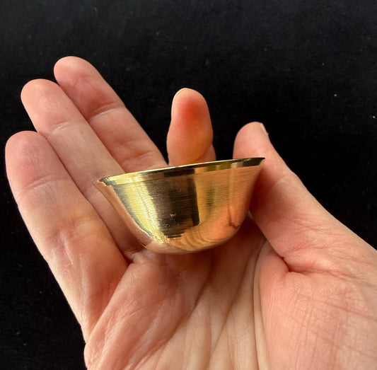 Tiny Tibetan Buddhist Water Offering Bowls | Nepal | 1.2 inches | Brass | Set of 7