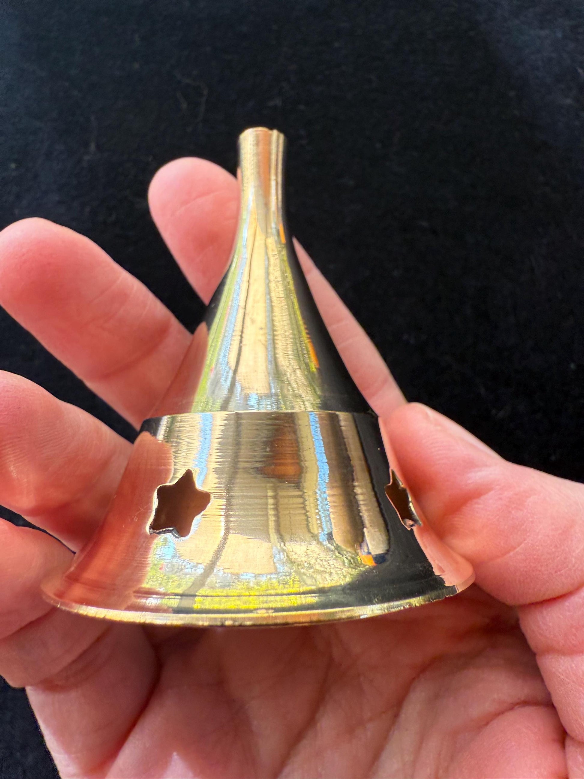 Mini Brass Cone Incense Burner | India | Brass | 1 Burner | 3.25 inches High