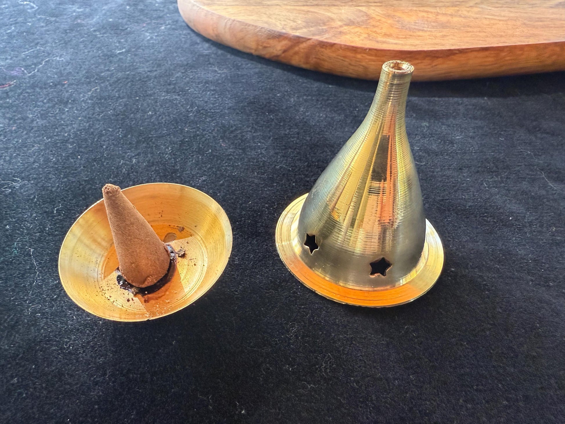 Mini Brass Cone Incense Burner | India | Brass | 1 Burner | 3.25 inches High