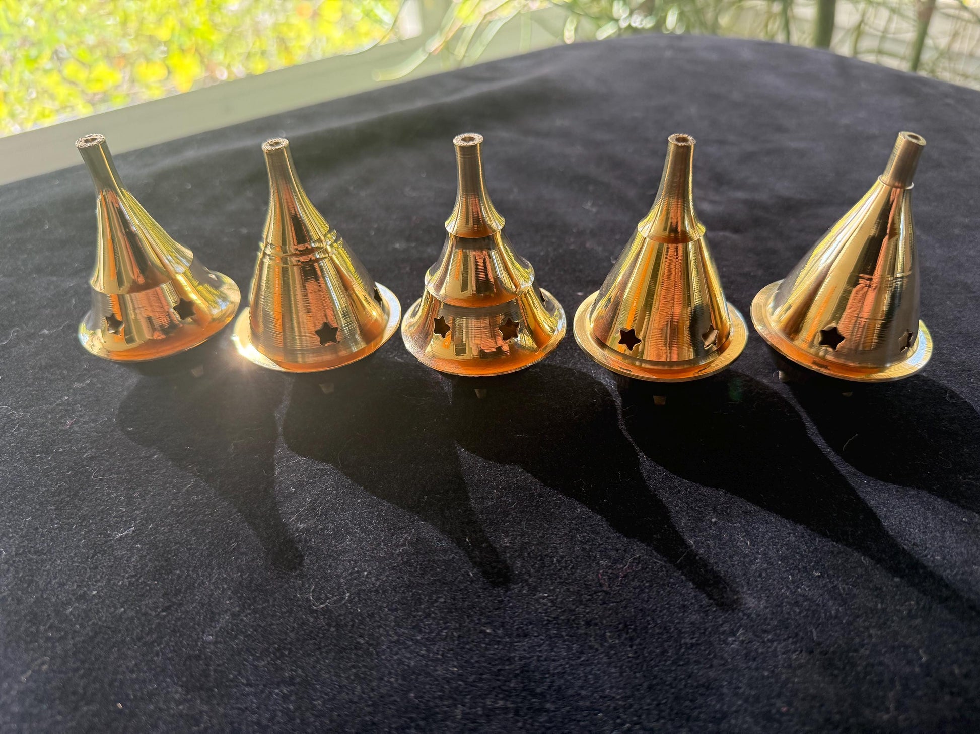 Mini Brass Cone Incense Burner | India | Brass | 1 Burner | 3.25 inches High