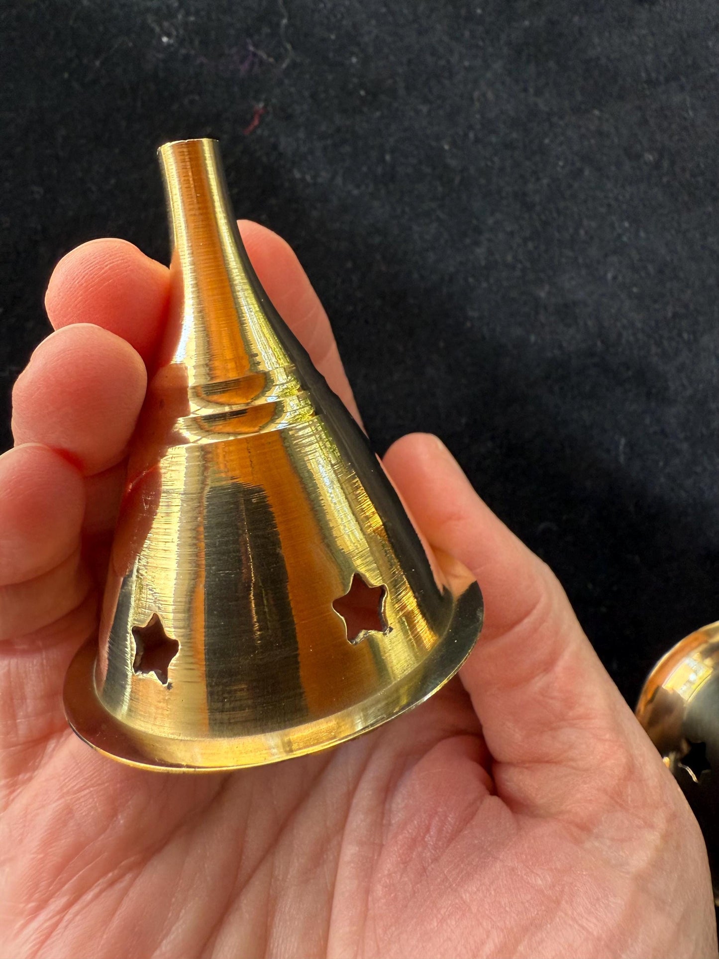 Mini Brass Cone Incense Burner | India | Brass | 1 Burner | 3.25 inches High