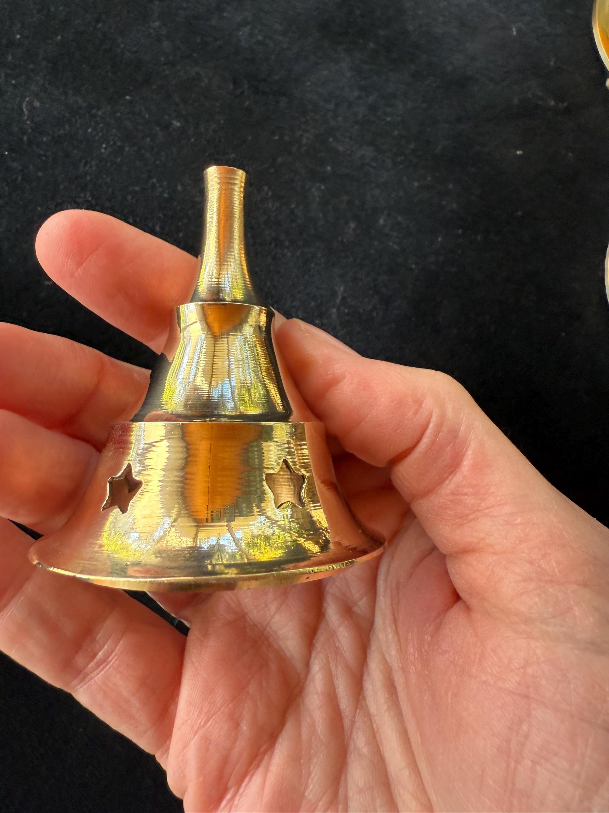 Mini Brass Cone Incense Burner | India | Brass | 1 Burner | 3.25 inches High