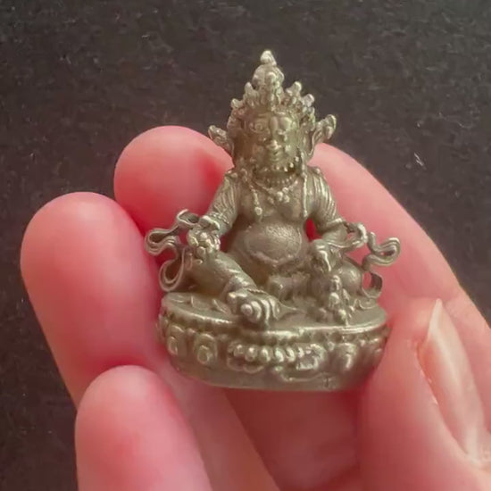 Small Dzambhala Statue | Handmade | about 1.25 inches by 1 inches | Kubera | Kuber | God of Fortune, Wealth & Prosperity