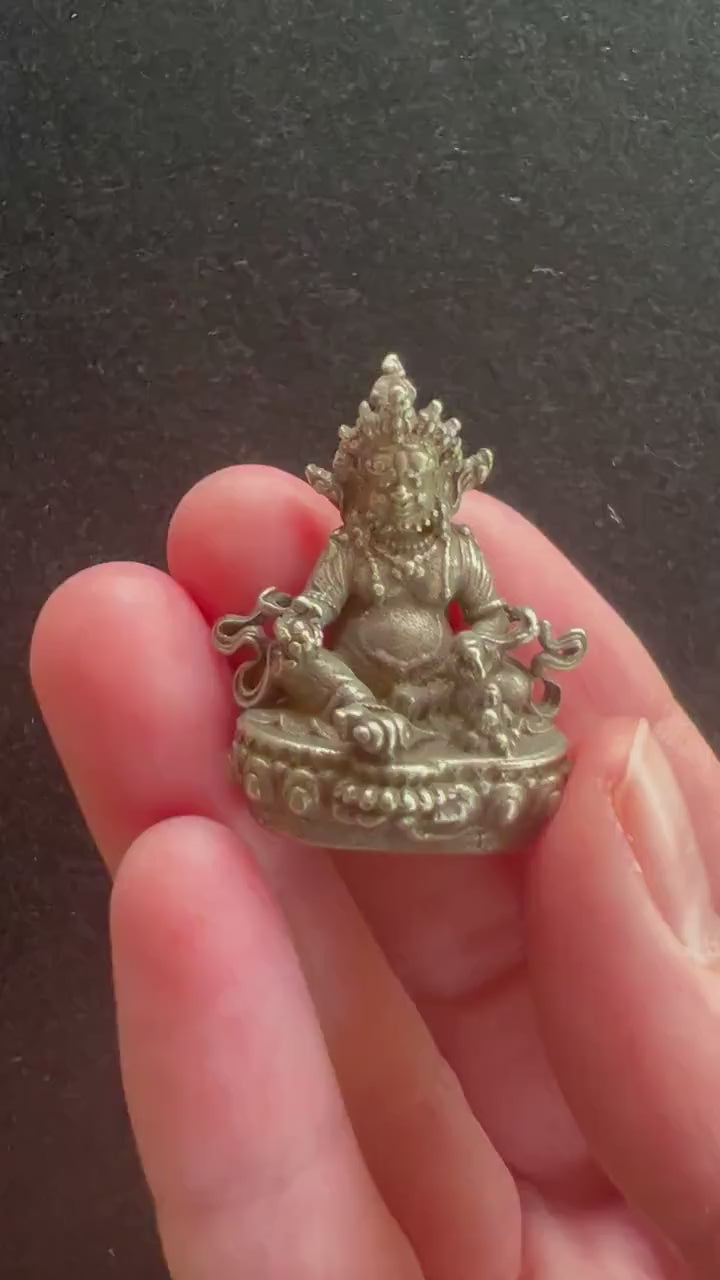 Small Dzambhala Statue | Handmade | about 1.25 inches by 1 inches | Kubera | Kuber | God of Fortune, Wealth & Prosperity