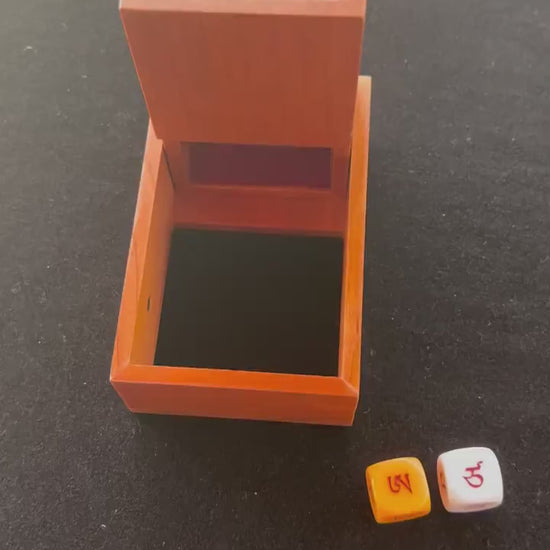 Tibetan Mö Dice Rolling Box | Wood | Divination | 4.75 in x 3.25 in x 1.50 in | Dice Not Included