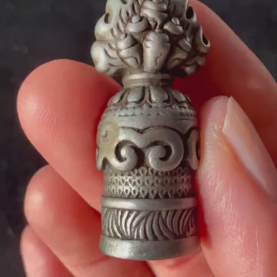 Tibetan Vajra Seal | Metal | Approx 1.5 inches Long by .5 inches Wide | Tibet