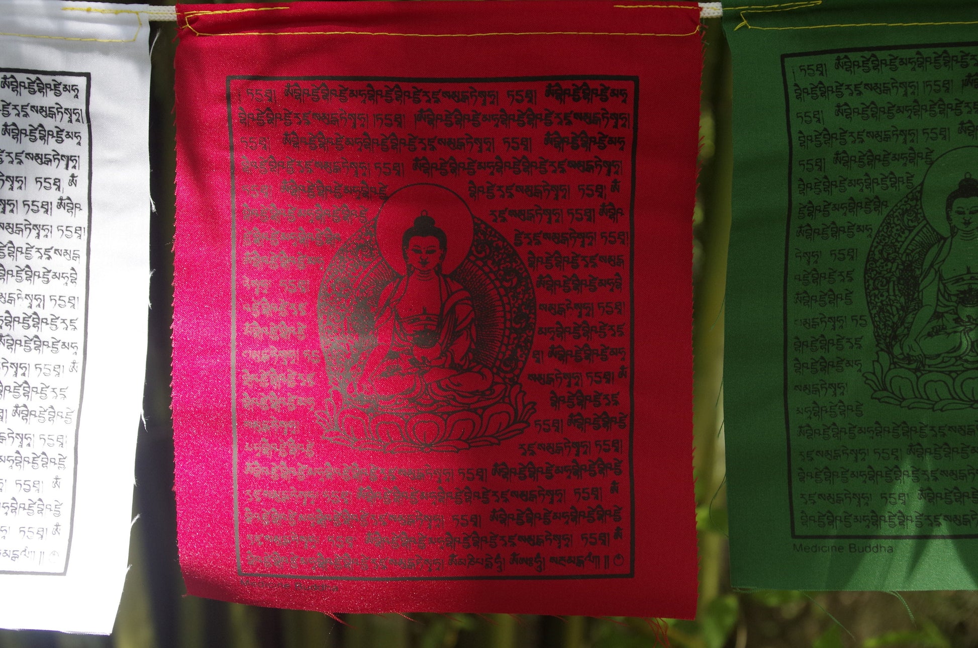 Medicine Buddha Prayer Flags |Tibetan Prayer Flags | 6in x 6.5in | Set of 10