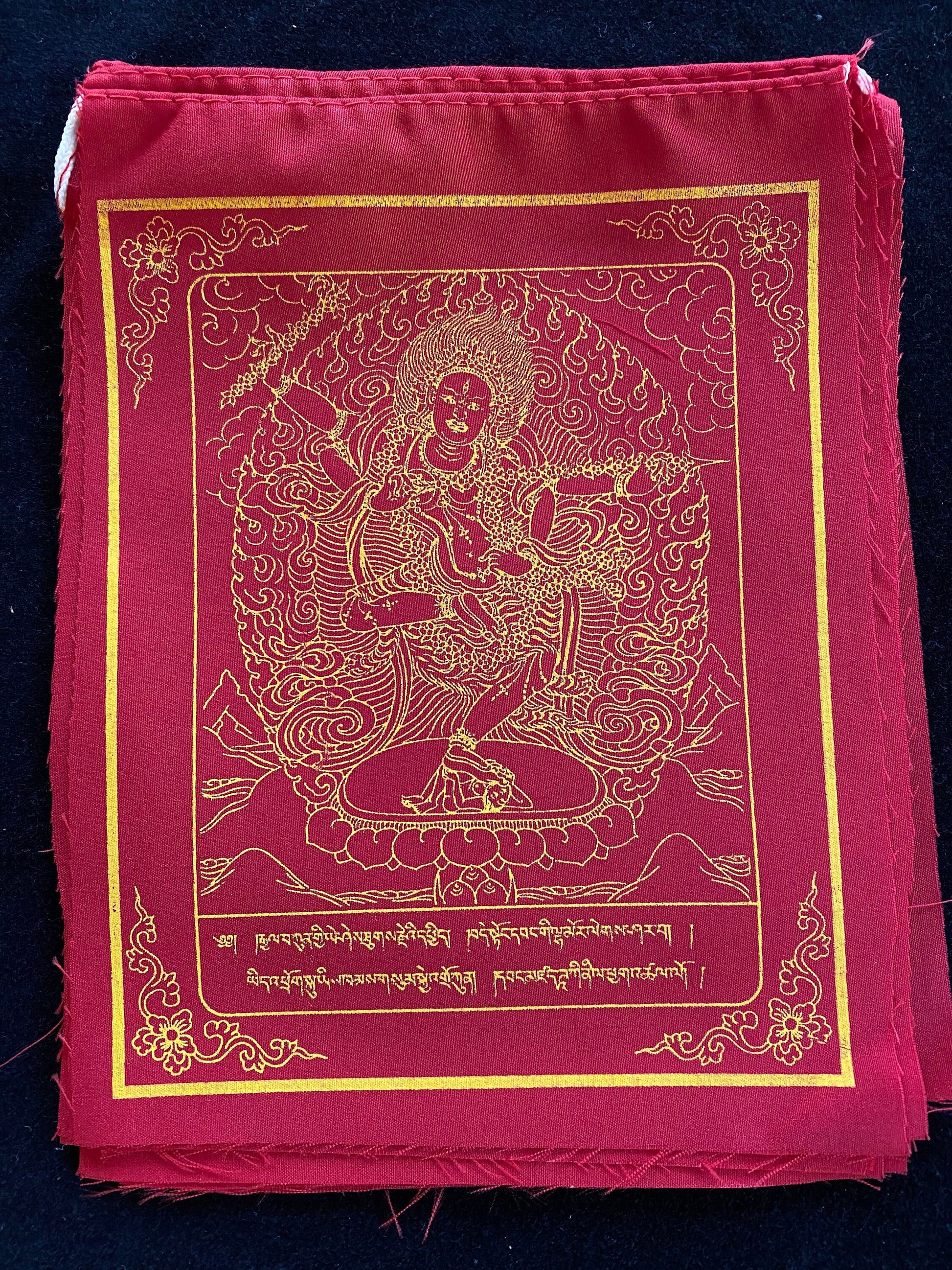 Kurukulle Prayer Flags | Tibetan Prayer Flags | 6in x 7.5in | 1 set of 10 flags | Kurukulla | Red Tara