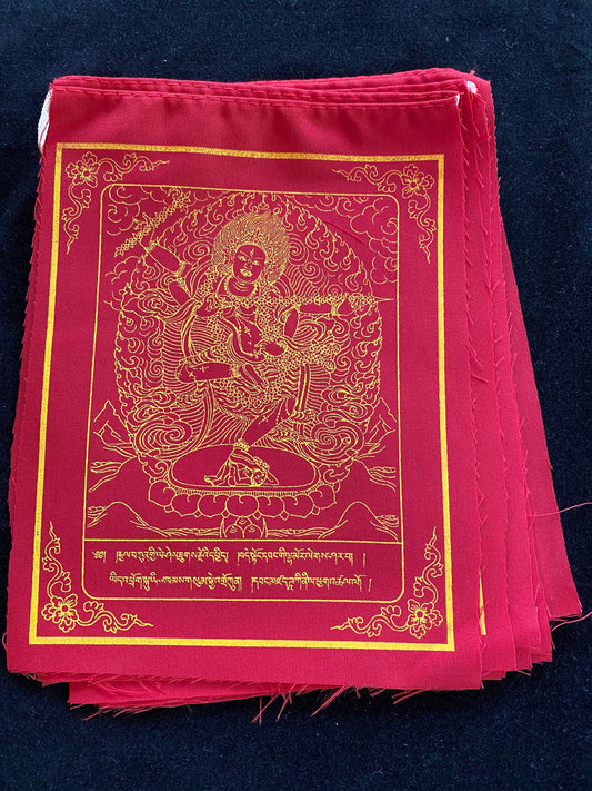 Kurukulle Prayer Flags | Tibetan Prayer Flags | 6in x 7.5in | 1 set of 10 flags | Kurukulla | Red Tara