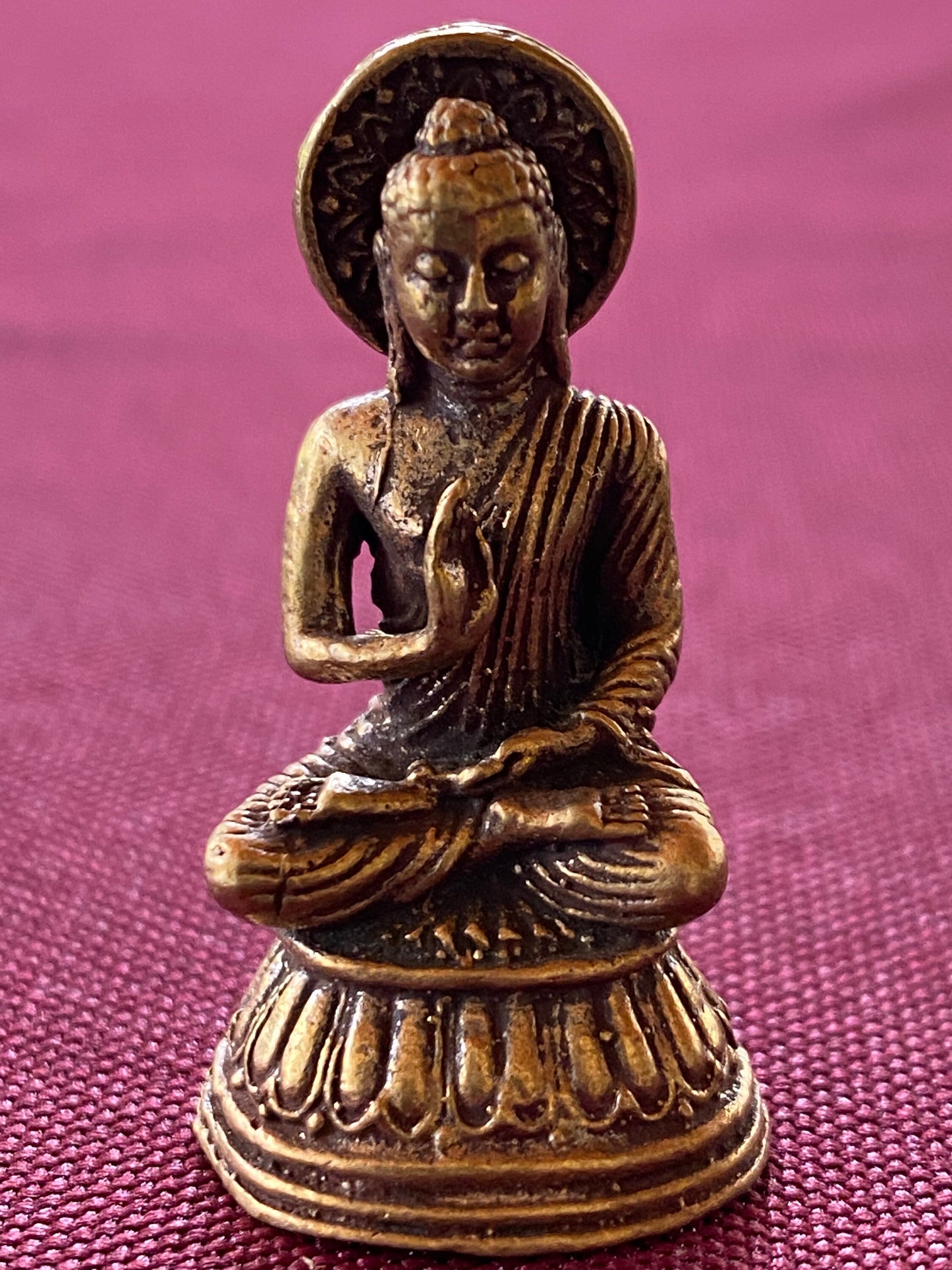 Tiny Brass Buddha Statue | Handmade | 1.25 inches by .50 inches