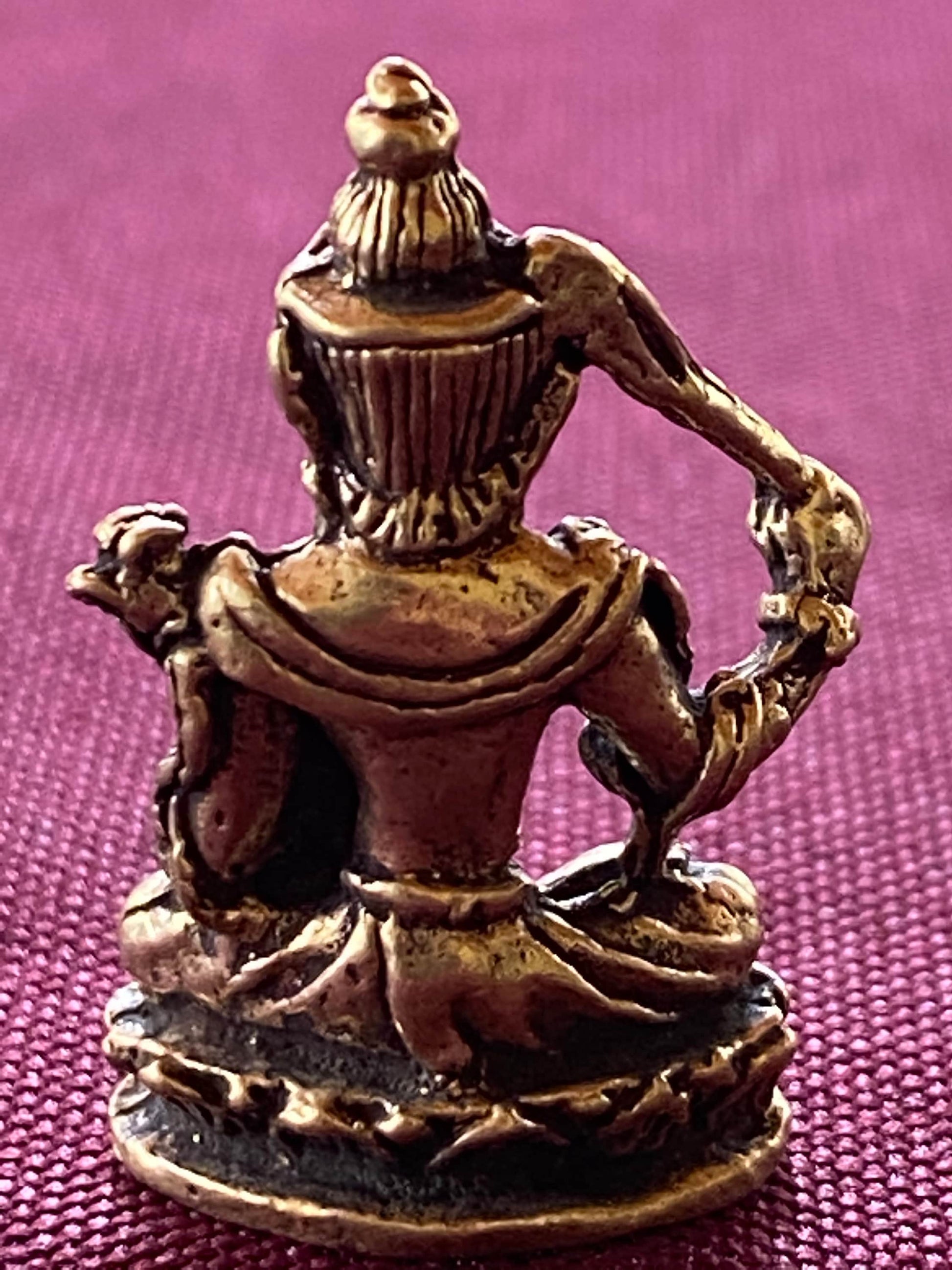 Tiny Brass Manjushri Statue | Handmade | 1.18 inches by .79 inches | Manjushree