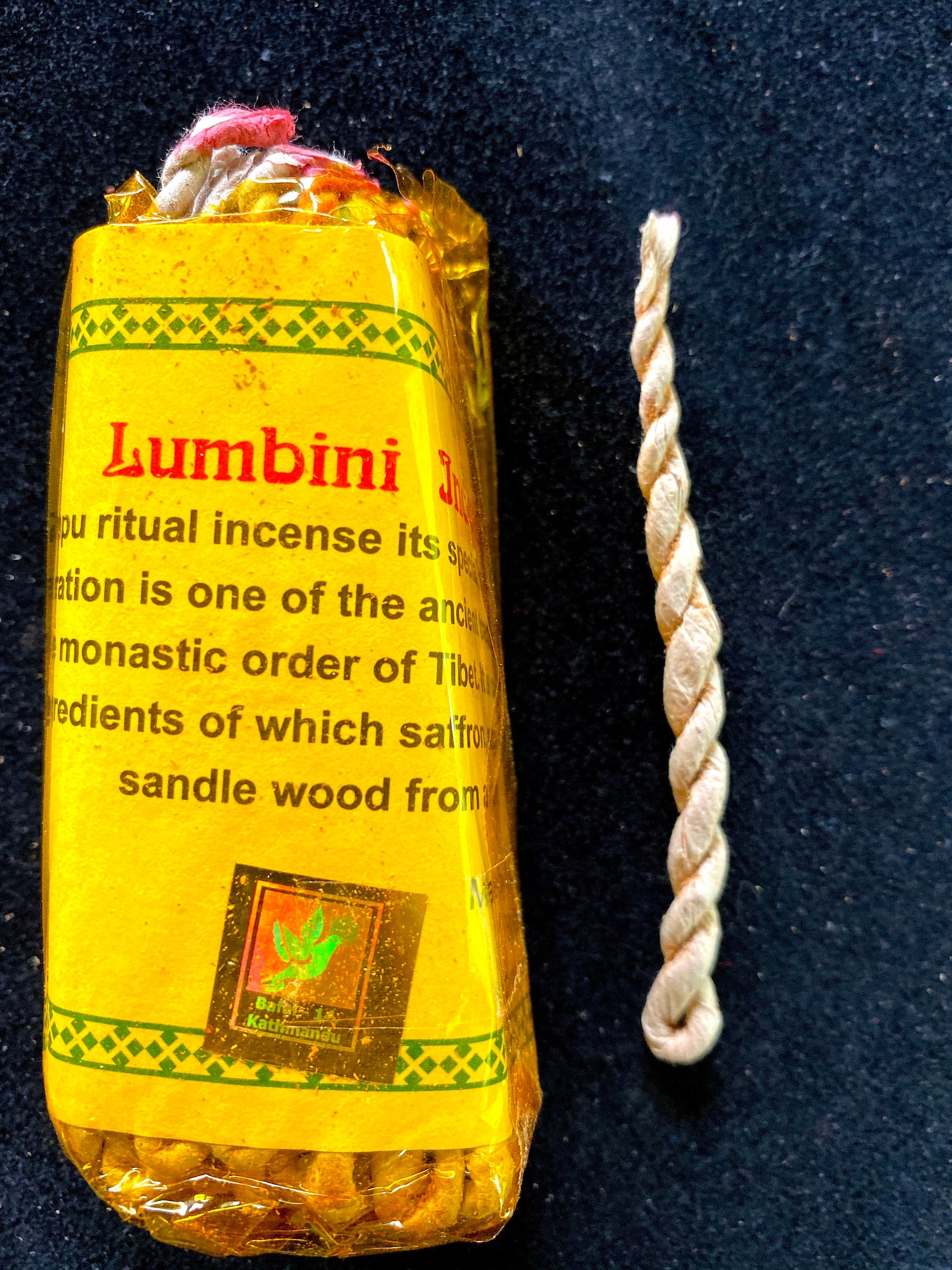 Lumbini Tibetan Rope incense | 25 ropes | 3.5 inches