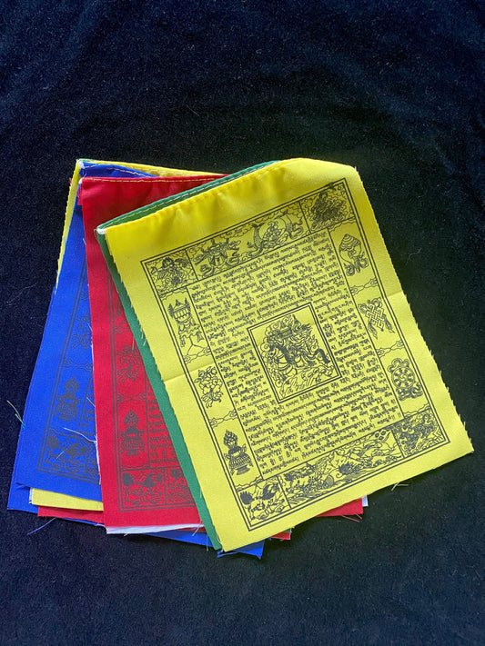 Windhorse Prayer Flags |Tibetan Prayer Flags | 6in x 7.5in | 1 set of 10 flags | Lung ta