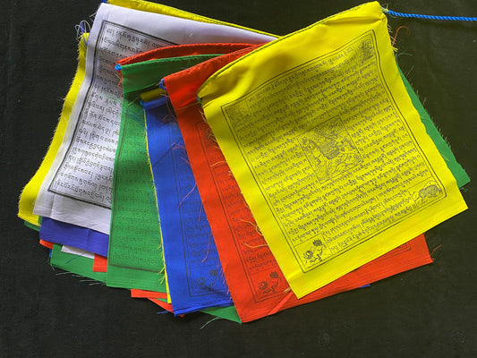 Mixed Deity Prayer Flags | Tibetan Prayer Flags | 9in x 12in | 1 set of 25 flags | Good Quality