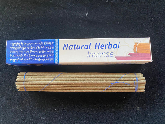 Natural Herbal Incense Blue Box | Tibetan Incense | 24 sticks | Himalayan Arts