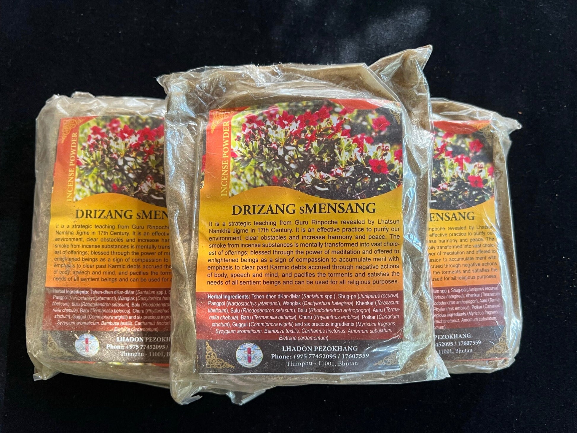 Bhutanese Drizang sMensang Powder| Bhutanese Incense Powder | 260 grams | Lhadon Pezokhang
