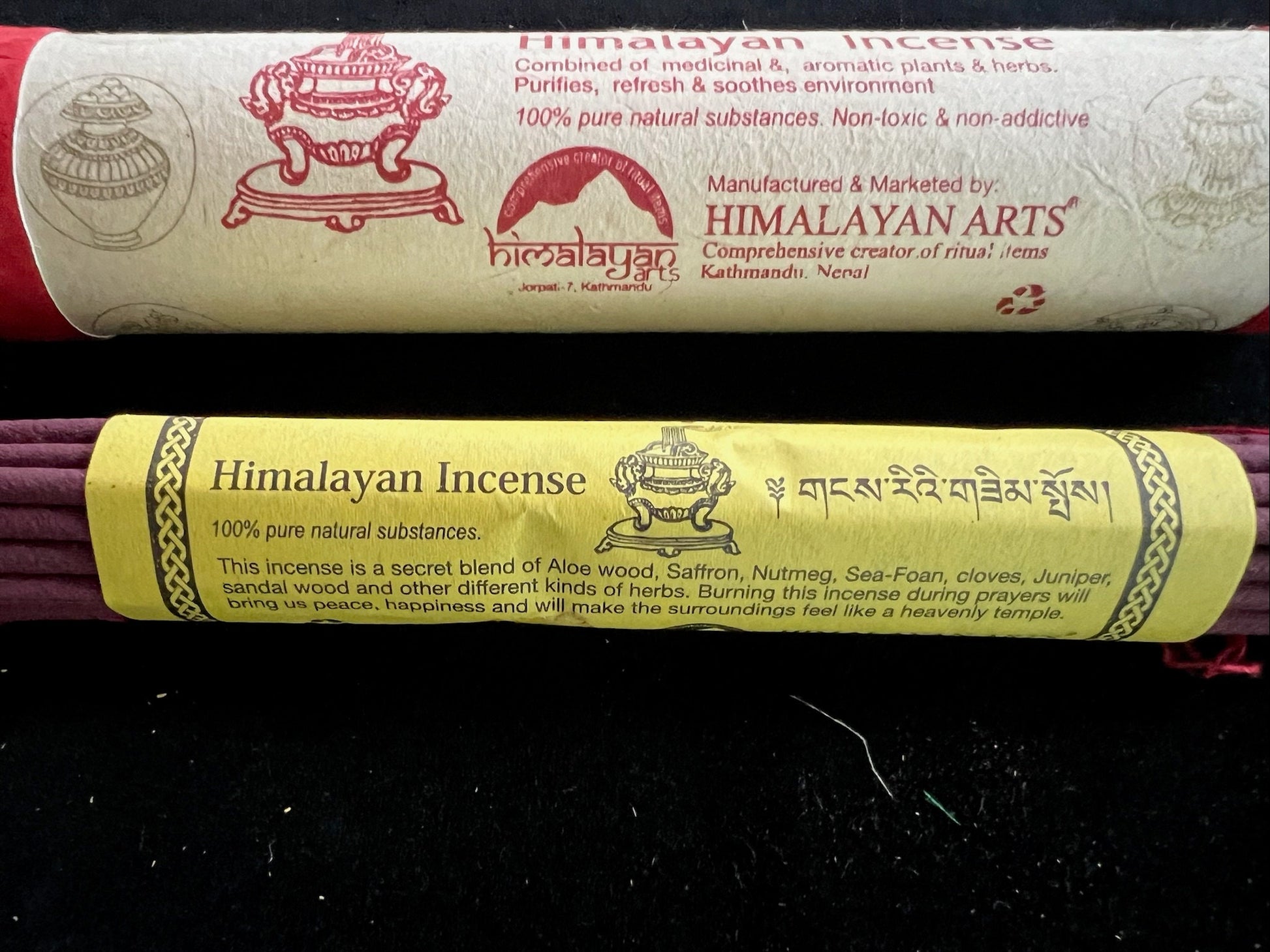 Himalayan Herbal Incense | Tibetan Incense | 24 sticks | Himalayan Arts | Red Tube