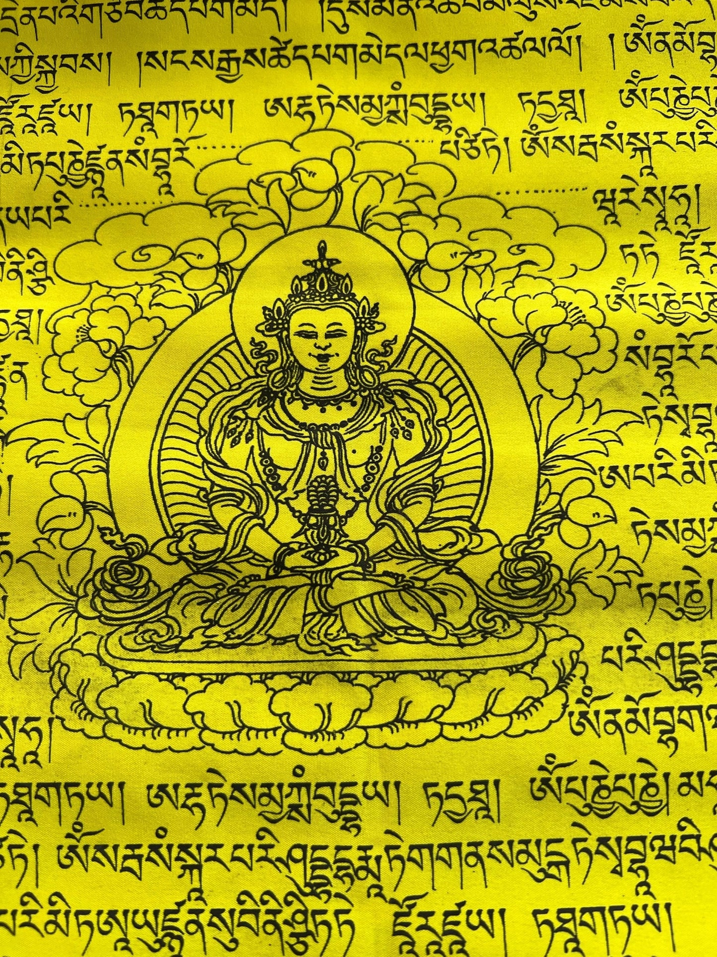 Amitayus | Tibetan Prayer Flags | 13 x 13 | Set of 25 | Tsepame | Buddha of Longevity