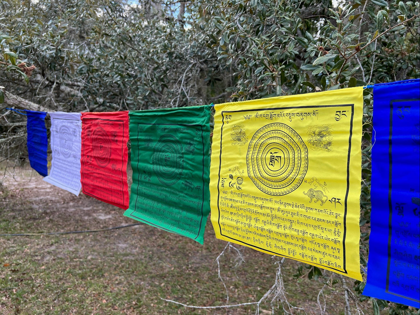 Mikha Dadok| Tibetan Prayer Flags | 13 x 13 | Set of 25 | Ward off Misfortune | Me Kha