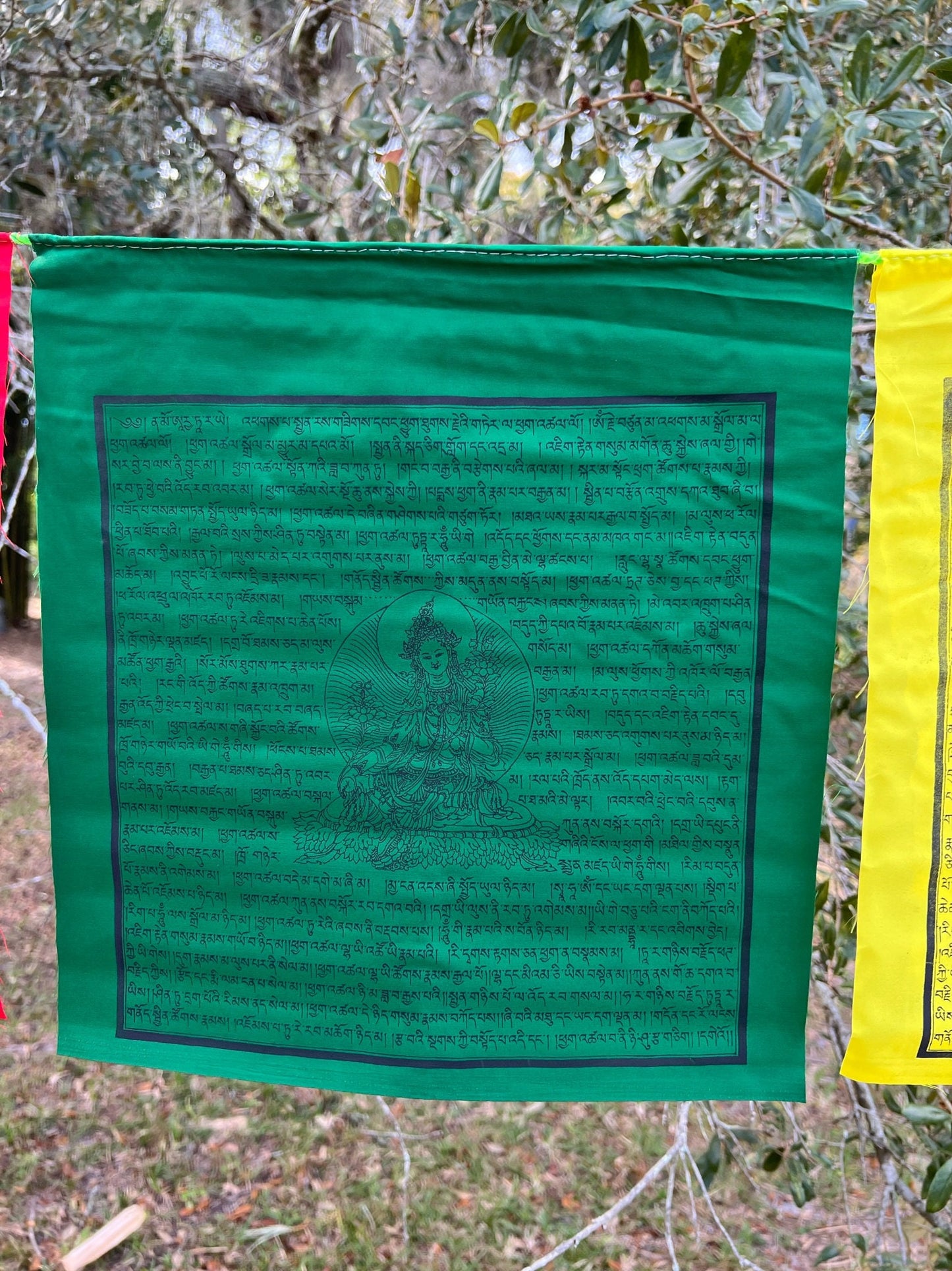 Green Tara | Tibetan Prayer Flags | 13 x 13 | Set of 25 | Jetsun Dölma