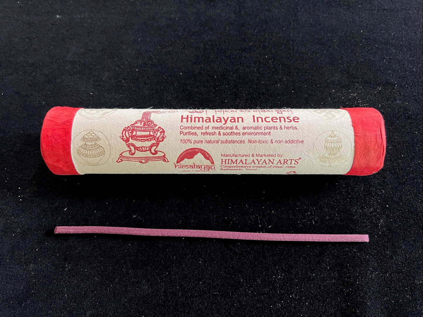 Himalayan Herbal Incense | Tibetan Incense | 24 sticks | Himalayan Arts | Red Tube