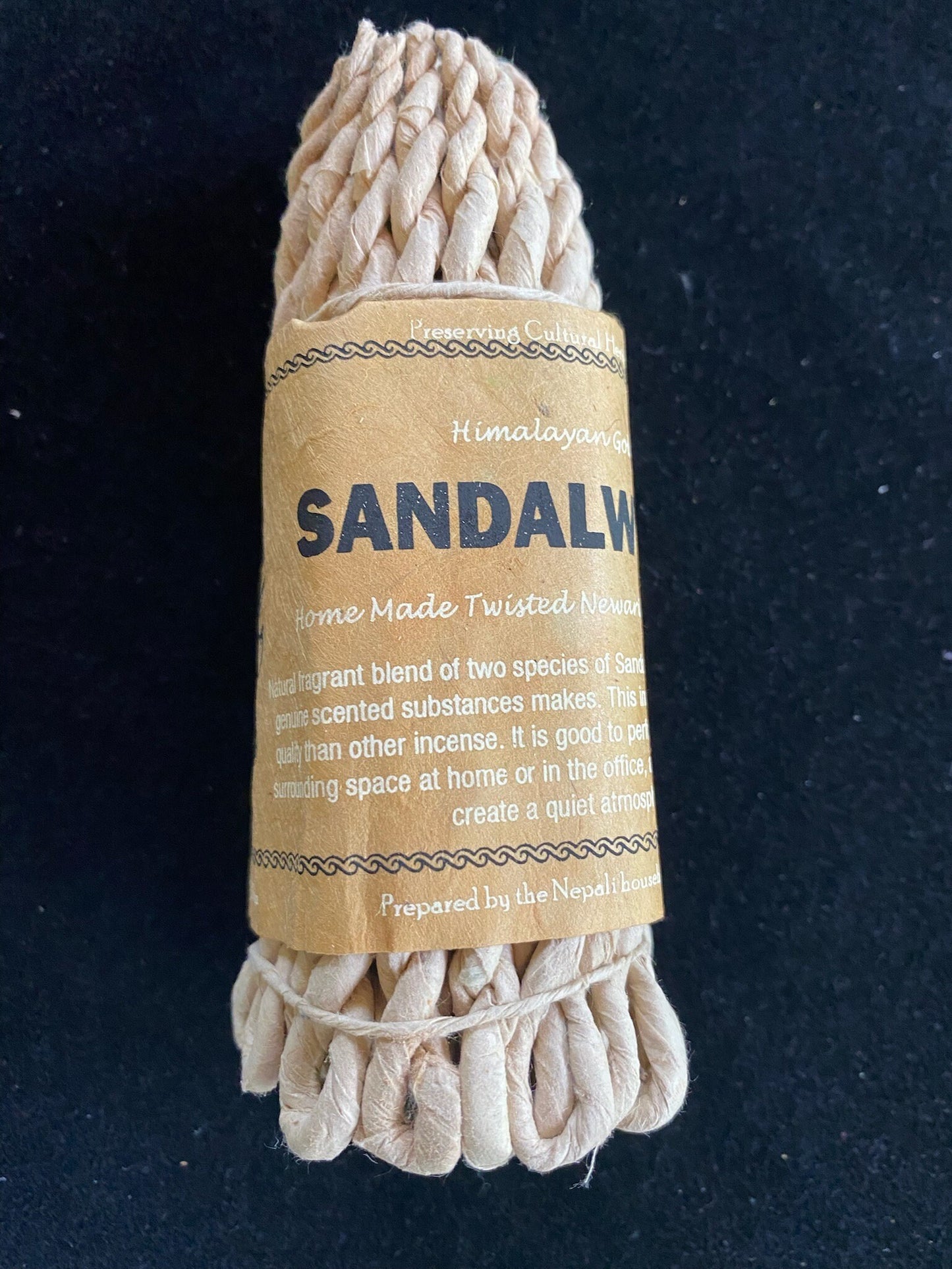 Sandalwood Nepali Rope Incense | 50 ropes | 4 inches | Herbal Dhoop