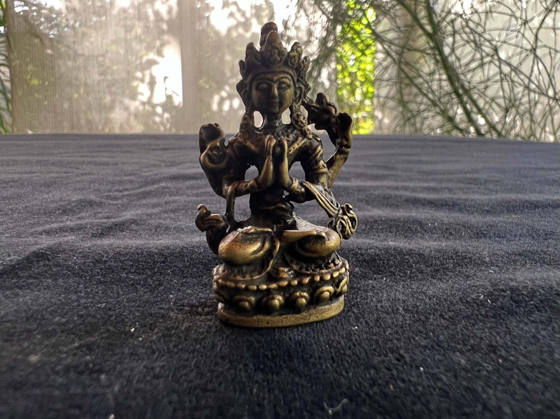 Small Chenrezig Statue | Handmade | 1.75 inches by 1 inches | Avalokitesvara