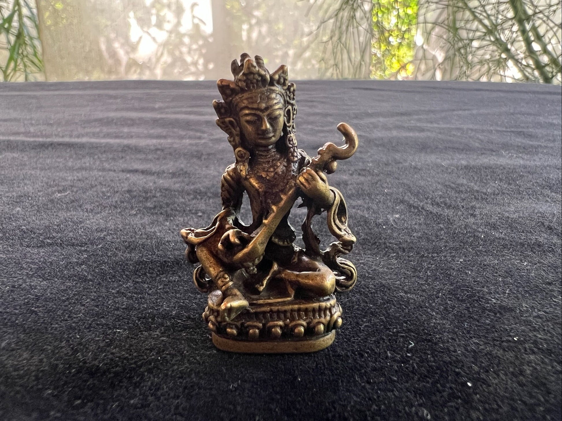 Small Saraswati Statue | Handmade | 1.75 inches by 1 inches |