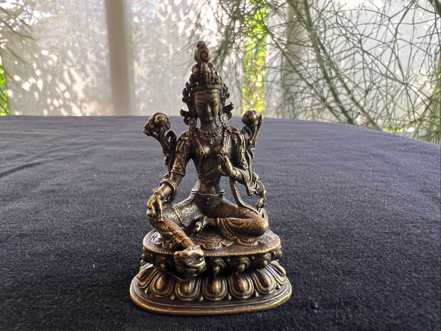 Deluxe Small Green Tara Statue (Matte Finish) | Handmade |2.17 inches | Dolma