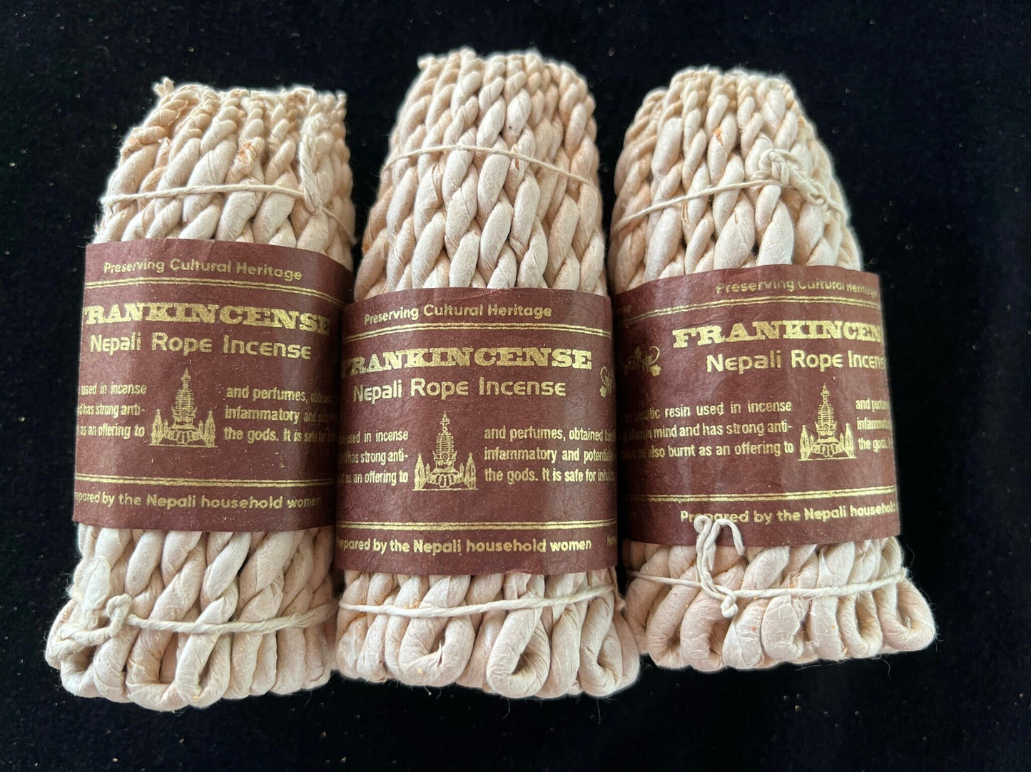 Frankincense Nepali Rope Incense | Tibetan Incense | 50 ropes | 4.0 inches | Herbal Dhoop |