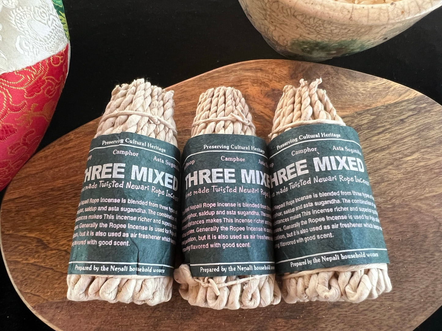 Three Mixed Nepali Rope Incense | 50 ropes | 4 inches | Herbal Dhoop