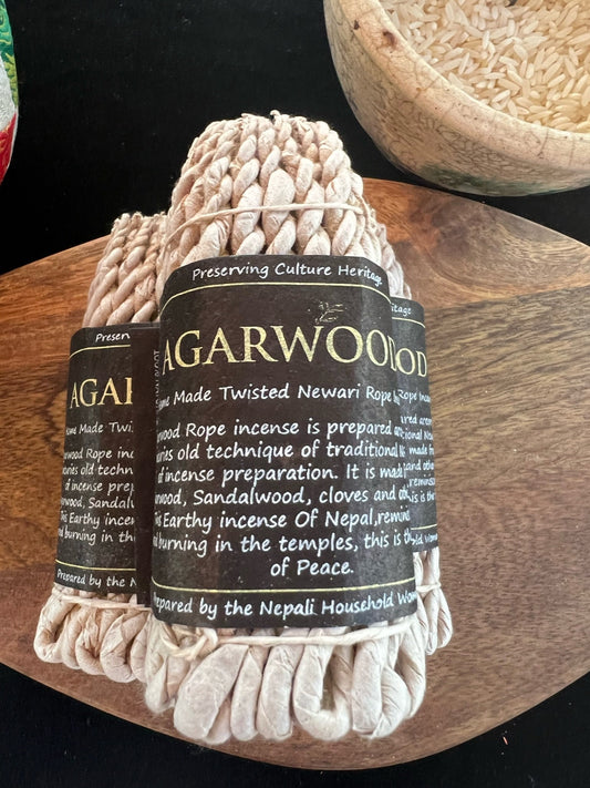 Agarwood Nepali Rope Incense | Tibetan Incense | 50 ropes | 4.0 inches | Herbal Dhoop | Aloeswood