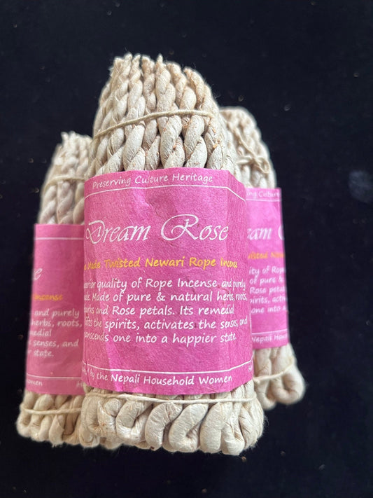 Dream Rose Nepali Rope Incense | Tibetan Incense | 50 ropes | 4.0 inches | Herbal Dhoop