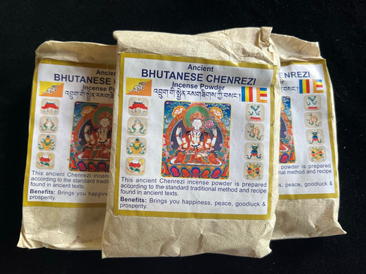 Polvo de Chenrezig de Bután | Incienso en polvo de Bután | 80 gramos | Chenrezi