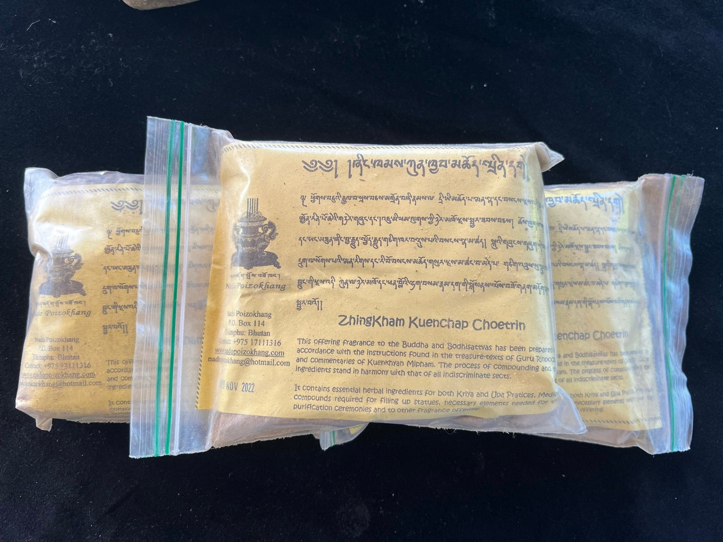 Nado Zhingkham Kuenchap Choetrin Powder Incense | Bhutanese Incense | 250 grams | Pure Herbal Incense |  Nado Poizokhang